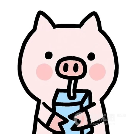 可爱呆萌卡通小猪简笔画头像，很有意思的头像图片