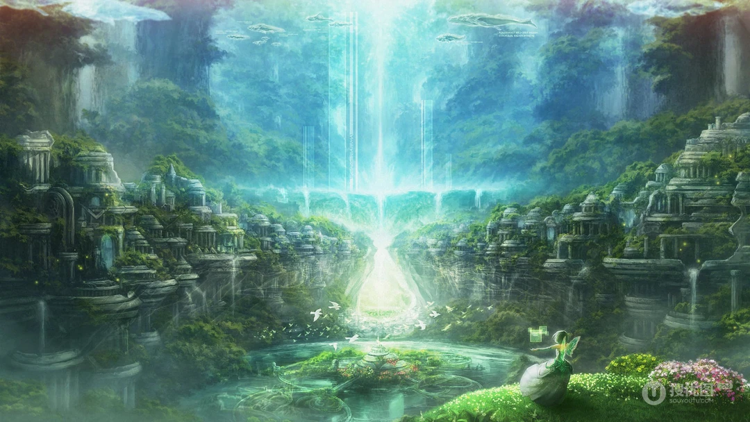 超美二次元动漫场景，风景，景色插画壁纸图片