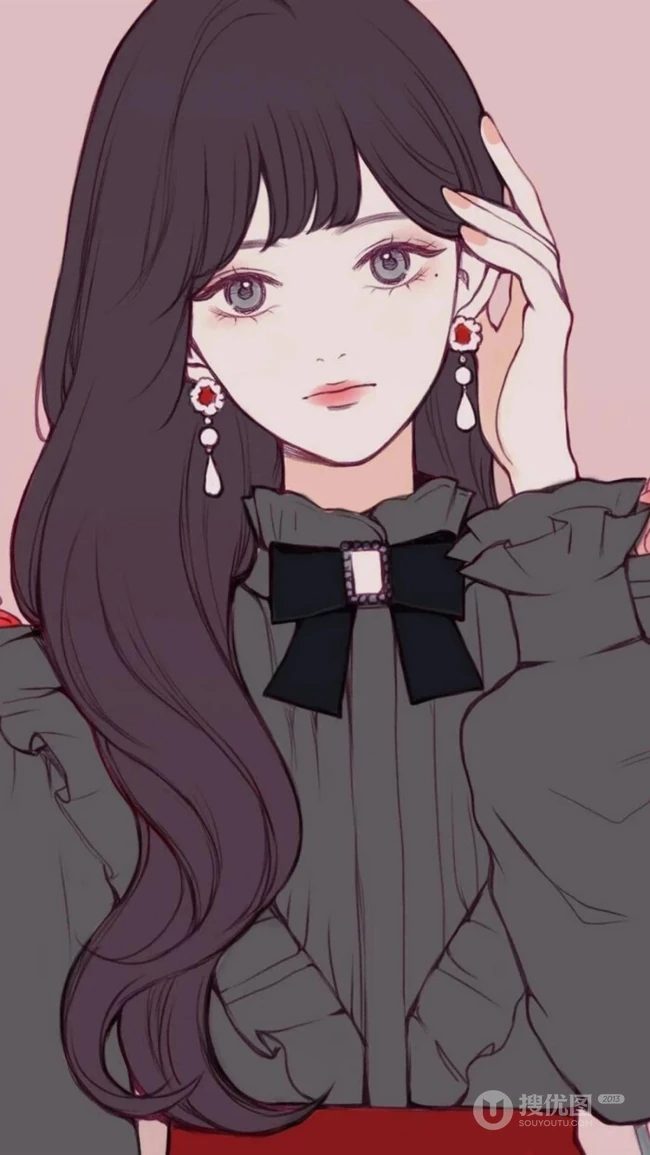 不带笑容的动漫女生，韩国插画师Yooo ri作品