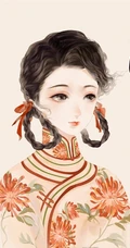 不同朝代女人的发髻发型精美好看手绘插画图片