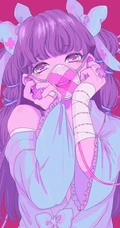 轻微受伤或生病的动漫女孩唯美插画图片集
