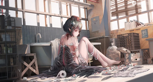 轻微受伤或生病的动漫女孩唯美插画图片集