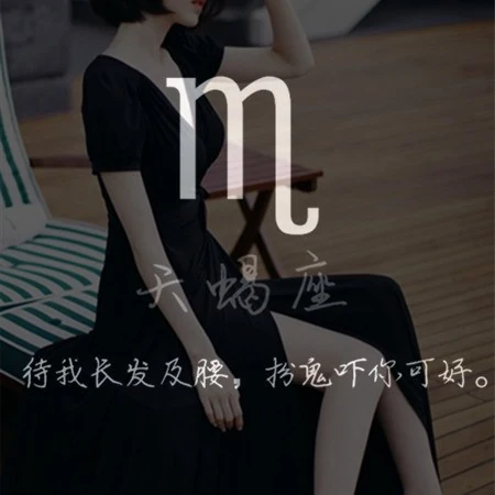 十二星座头像，以真实不露脸的连衣裙女生为背景的星座头像图片