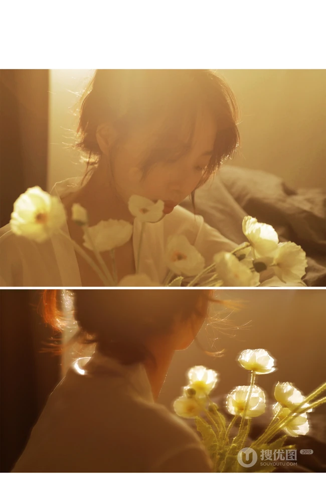 春酒~少女心，唯美红唇女生室内美背人像摄影美照