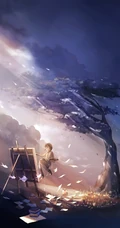 唯美动漫少女和场景插画，精选9张唯美二次元插画图片