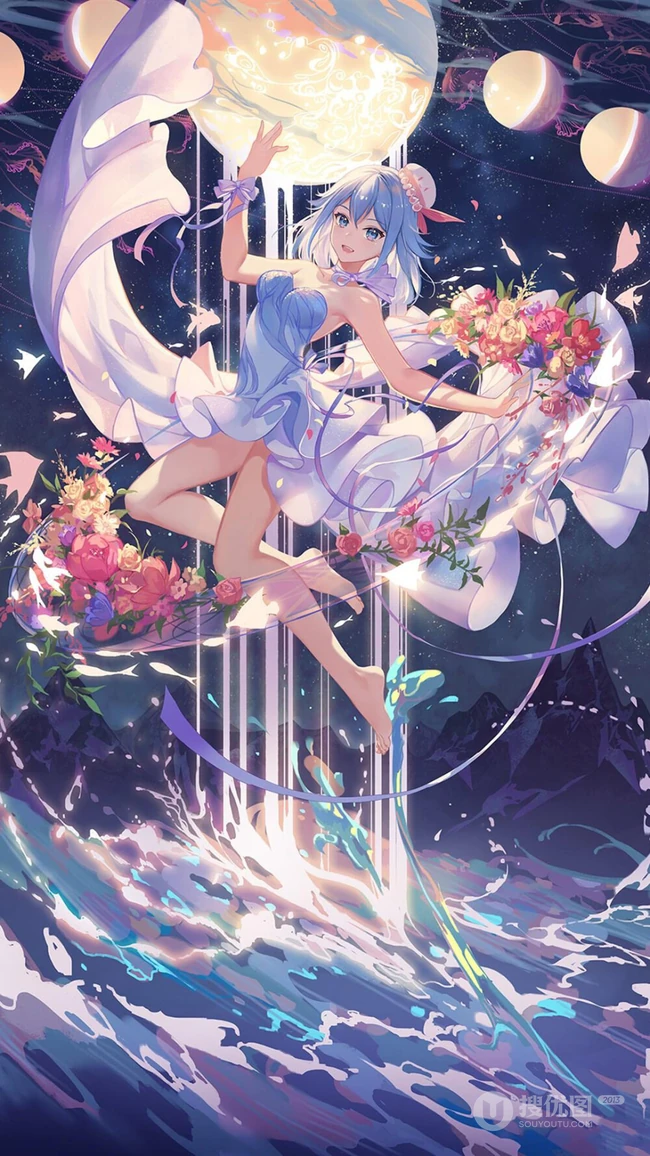 唯美动漫少女和场景插画，精选9张唯美二次元插画图片
