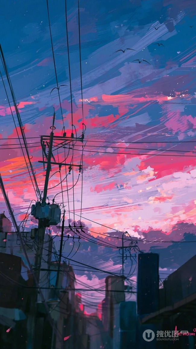 唯美动漫少女和场景插画，精选9张唯美二次元插画图片