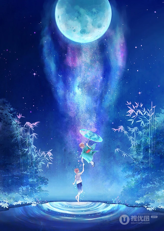 唯美动漫少女和场景插画，精选9张唯美二次元插画图片