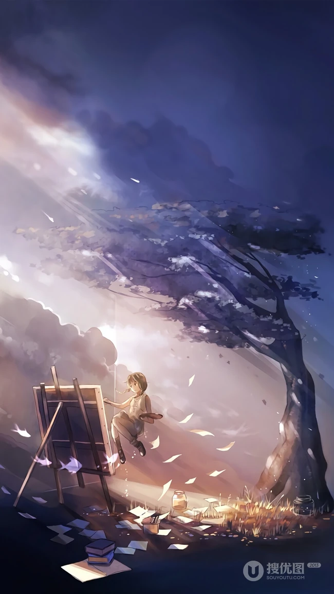 唯美动漫少女和场景插画，精选9张唯美二次元插画图片