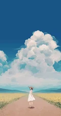 唯美动漫少女和场景插画，精选9张唯美二次元插画图片