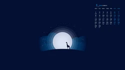 清新简洁的插画美图，2020年6月唯美二次元日历壁纸图片