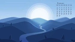 清新简洁的插画美图，2020年6月唯美二次元日历壁纸图片