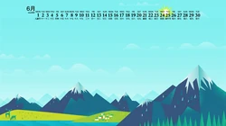 清新简洁的插画美图，2020年6月唯美二次元日历壁纸图片