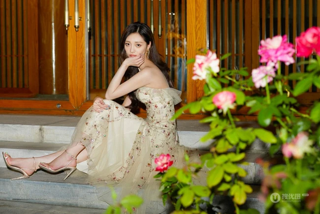 周洁琼气质绣花礼裙长裙超好看仙气写真图片