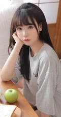 超好看的清甜长相的浅粉女生线条感小姐姐悠闲居家写真美照
