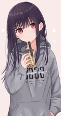 较简洁的画风，很干净的制服动漫女生手机桌面