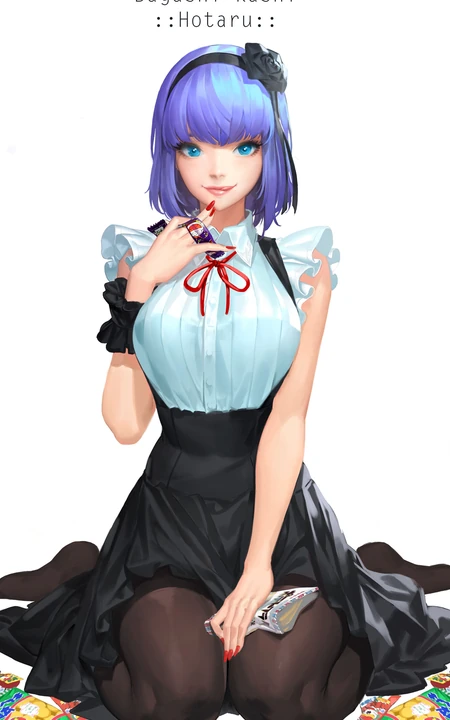 较简洁的画风，很干净的制服动漫女生手机桌面