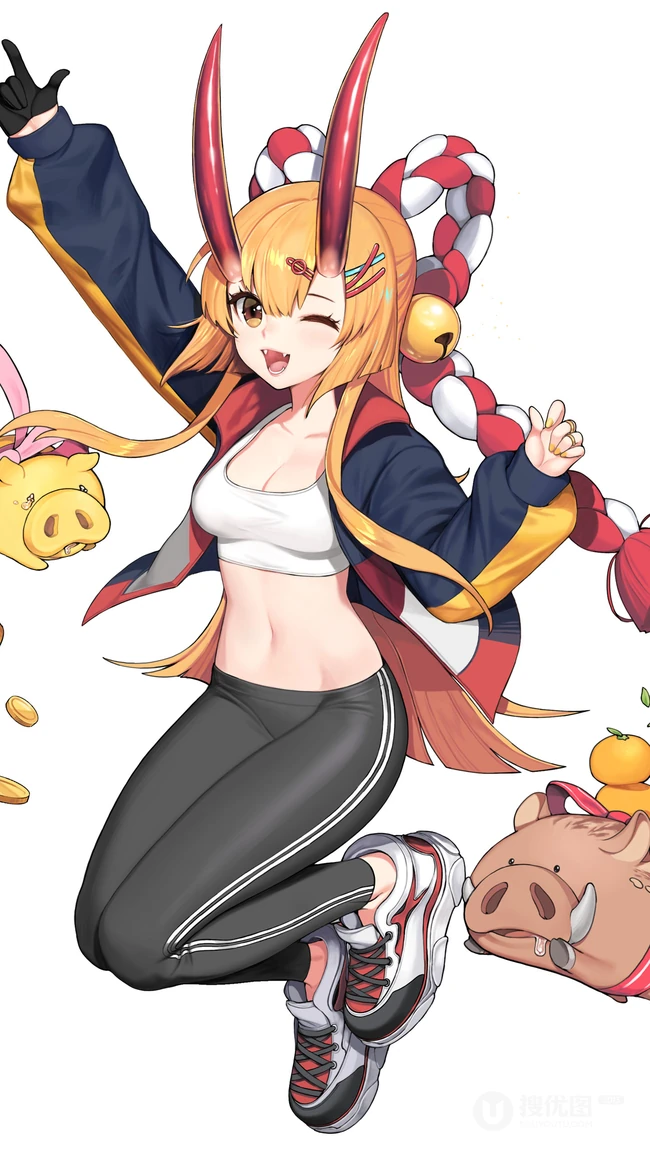 较简洁的画风，很干净的制服动漫女生手机桌面