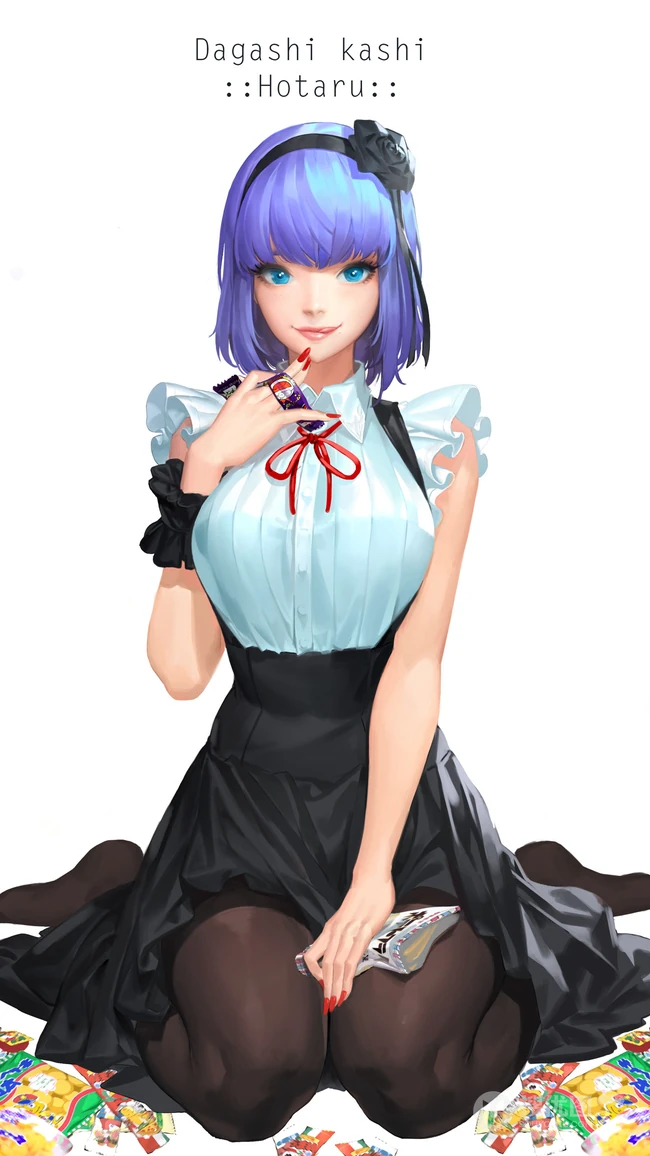 较简洁的画风，很干净的制服动漫女生手机桌面