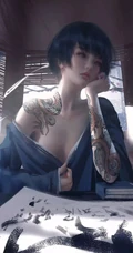 鬼刀小绿，鬼刀漫画人物绿高清手机壁纸图片