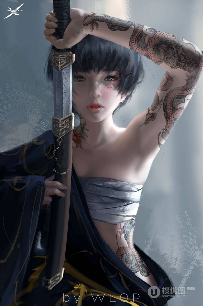 鬼刀小绿，鬼刀漫画人物绿高清手机壁纸图片