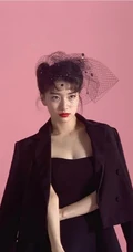 裴秀智头戴网纱搭全黑look装扮写真拍摄花絮图片