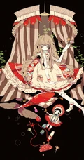 日式黑暗风格插画图片，插画师しきみ的黑童话作品