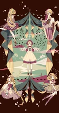 日式黑暗风格插画图片，插画师しきみ的黑童话作品