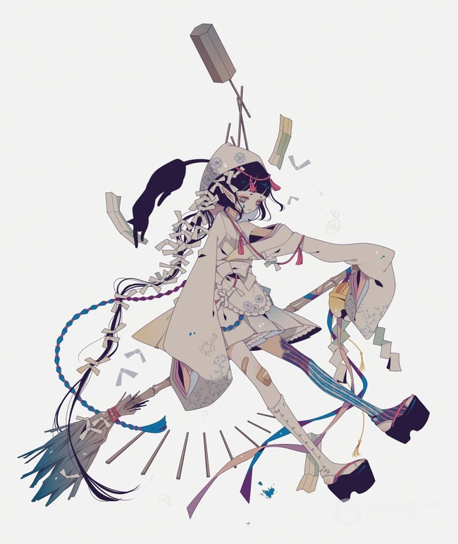 日式黑暗风格插画图片，插画师しきみ的黑童话作品