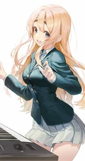 玩电子乐器&ldquo;电吉他，架子鼓，电子琴&rdquo;的动漫学生少女组合人物高清手机壁纸