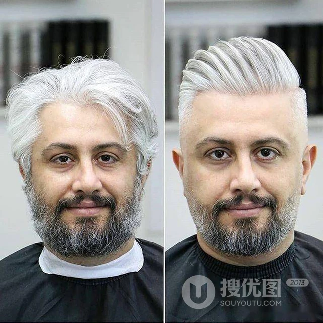 男士发型设计图片，欧美男士短发发型设计前后对比照图片 第1张