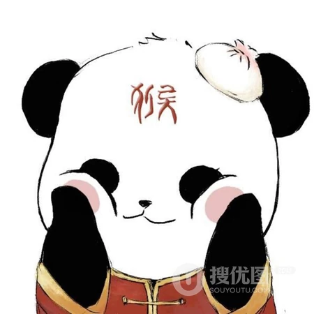 眼睛大大的可爱头像卡通熊猫图片