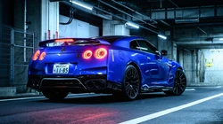 超帅的蓝色日系战神跑车日产GTR4K壁纸图片