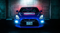 超帅的蓝色日系战神跑车日产GTR4K壁纸图片