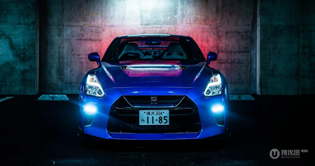 超帅的蓝色日系战神跑车日产GTR4K壁纸图片