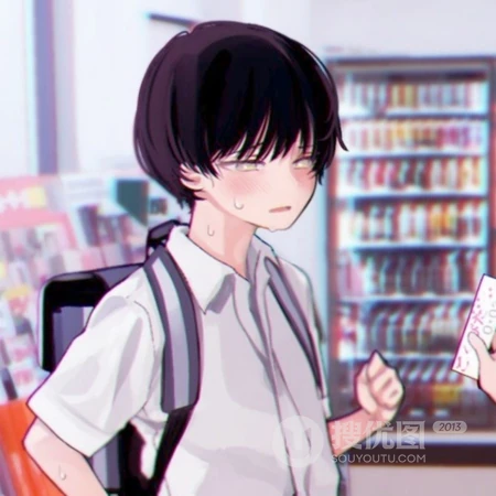 Q版创意的各类型动漫男女人物裁剪一人一半情侣头像