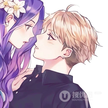 Q版创意的各类型动漫男女人物裁剪一人一半情侣头像
