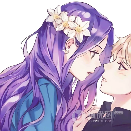 Q版创意的各类型动漫男女人物裁剪一人一半情侣头像