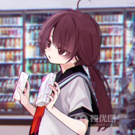Q版创意的各类型动漫男女人物裁剪一人一半情侣头像