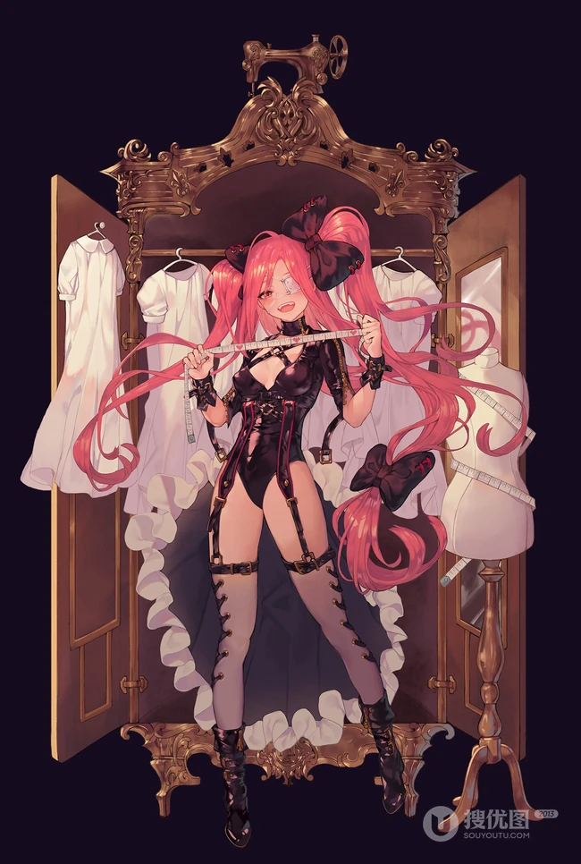 遮住一只眼睛的二次元动漫眼罩少女精选高清图片集