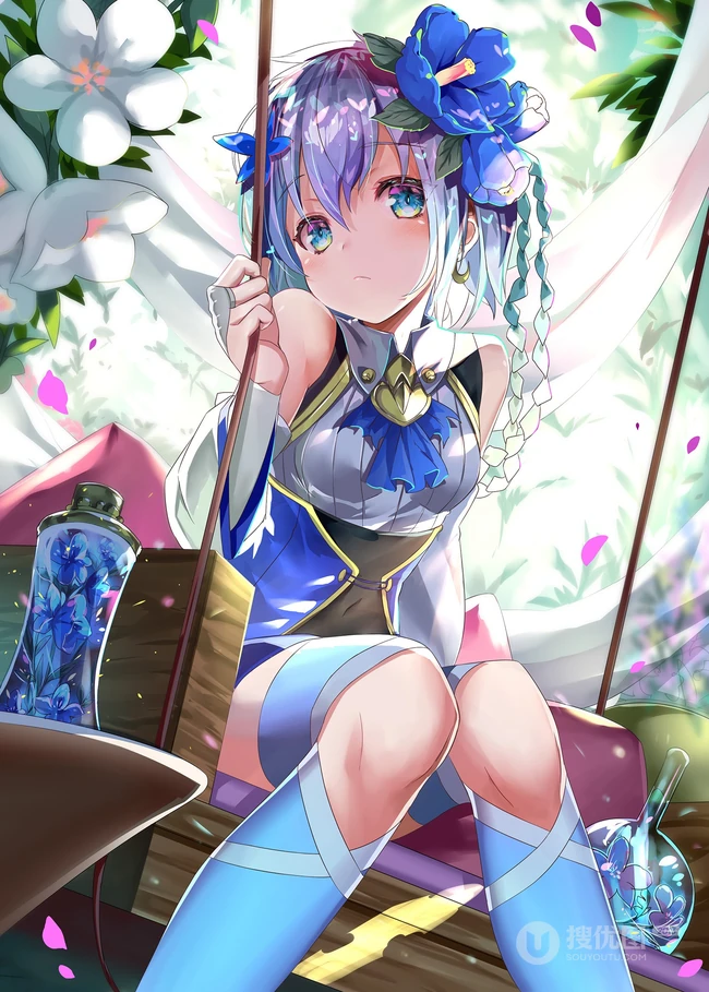 花瓶与少女，瓶子里的女孩精美二次元动漫女生高清图片