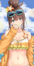 夏日清凉泳装加连帽衫装扮的二次元女生高清图片集