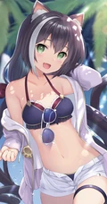 夏日清凉泳装加连帽衫装扮的二次元女生高清图片集