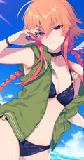 夏日清凉泳装加连帽衫装扮的二次元女生高清图片集