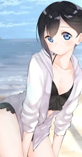 夏日清凉泳装加连帽衫装扮的二次元女生高清图片集