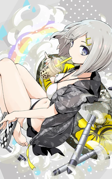 夏日清凉泳装加连帽衫装扮的二次元女生高清图片集