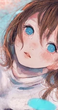 泪水汪汪的二次元动漫女生伤感伤心高清图片