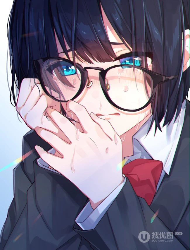 泪水汪汪的二次元动漫女生伤感伤心高清图片
