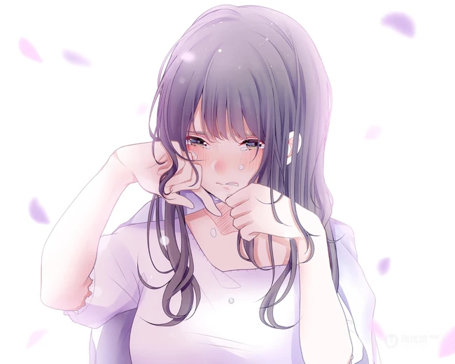 泪水汪汪的二次元动漫女生伤感伤心高清图片