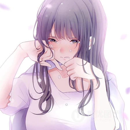 伤感女生头像，流泪的二次元少女伤感头像图片